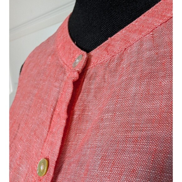 Christian Siriano Blouse 100% Linen Size M Pink Shirt Tunic Sleeveless EUC - Picture 4 of 8